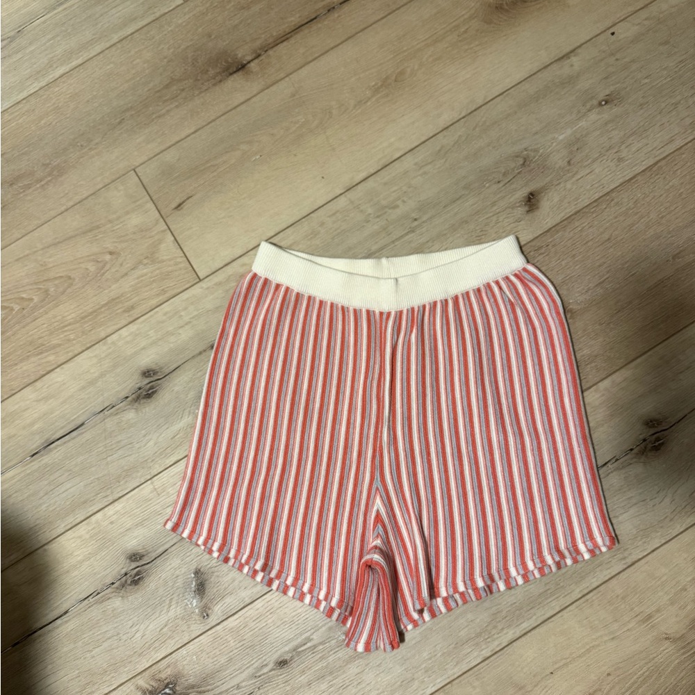 Striped Red and White Women's Shorts